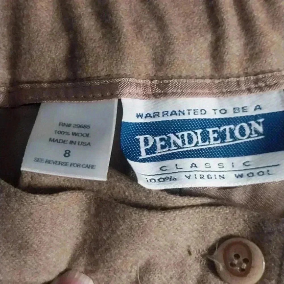 Pendleton Womens 100% Virgin Wool 12” High Rise Pants Tan Size 8 - Picture 3 of 6
